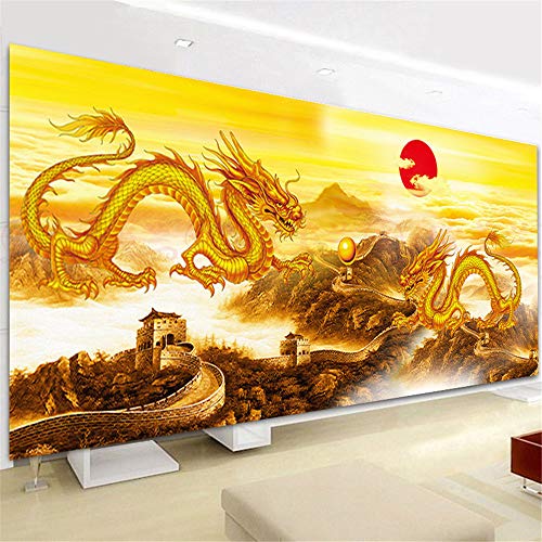 Nicole Knupfer DIY 5D Diamant Painting Full Groß Drache Diamond Painting Full Kristall Strass Stickerei Bilder Wohnzimmer Dekor Wand Aufkleber (120 * 50cm) von Nicole Knupfer