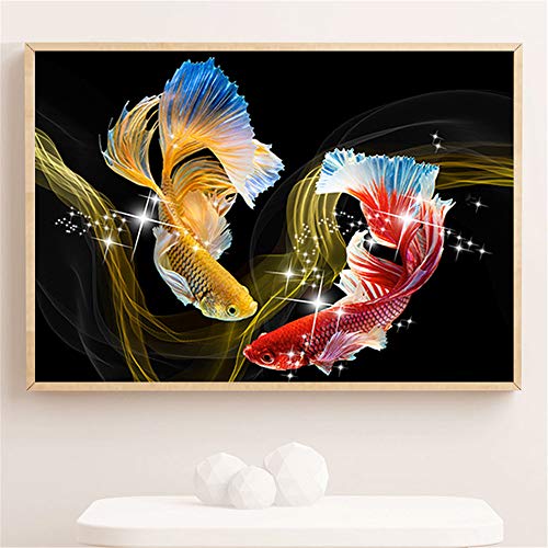 Nicole Knupfer DIY 5D Koi Fisch Diamant Painting Kit Full Bohrer Diamond Malerei Wohnzimmer Wanddekoration (40x50cm) von Nicole Knupfer