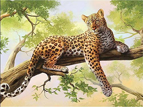 Nicole Knupfer DIY Diamant Painting, 5D Diamant Malerei Full Bohrer Strass Malerei Stickerei Bilder Tier Leopard Diamond Painting Kits (I,40x50cm) von Nicole Knupfer