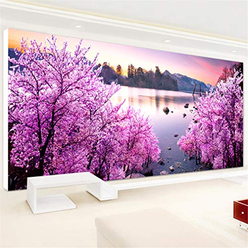 Nicole Knupfer DIY Diamond Malerei Cherry Blossoms 5D Diamant Painting Kristall Strass Wohnzimmer Schlafzimmer Wanddekoration (120x50cm) von Nicole Knupfer