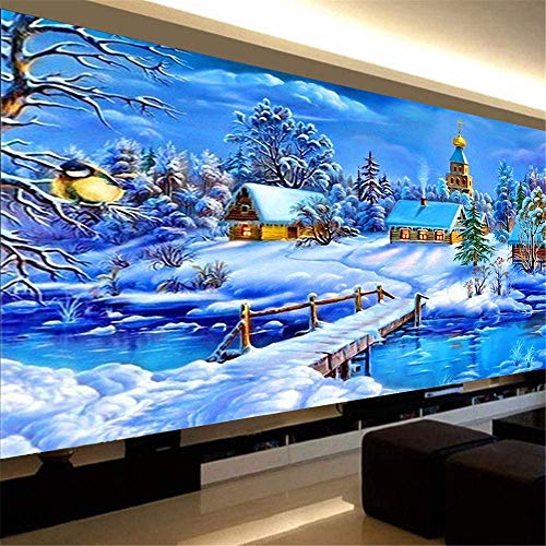 Nicole Knupfer DIY Schneeszene 5D Diamond Painting Full Bohrer Diamant Malerei Stickerei Bilder Wohnzimmer Wanddekoration (100X60cm) von Nicole Knupfer