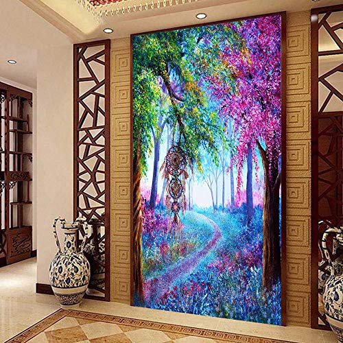 Nicole Knupfer Diamant Painting Kit 5D DIY Wald Strass Diamond Painting Traumfänger Handgemachtes Wohnzimmer Schlafzimmer Wanddekoration (70x140cm) von Nicole Knupfer