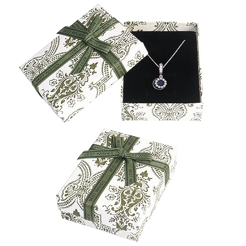 Nideen 2 Stück 9× 7× 3cm Schmuck Geschenkbox, Geschenkschachtel Kleine Schmuckschatulle Geschenkbox mit Deckel für Halskette Armband Ring von Nideen