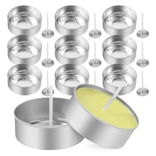 Niejgay 150 Stück Metall-Teelichtdosen mit 150 Stück Kerzendochten, Leere Kerze für Kerzenliebhaber von Niejgay