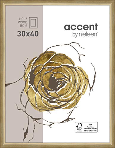 accent by nielsen Holz Bilderrahmen Ascot, 30x40 cm, Gold von accent by nielsen