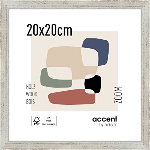 accent by nielsen Holz Bilderrahmen Zoom, 20x20 cm, Silber von accent by nielsen
