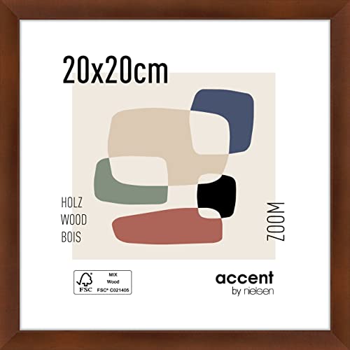 accent by nielsen Holz Bilderrahmen Zoom, 20x20 cm, Walnuss von accent by nielsen