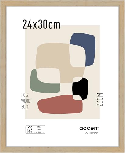 accent by nielsen Bilderrahmen, 24 x 30 cm, Holz, Gold, Rahmen zum Aufhängen im Hoch- & Querformat, Echtglas, Zoom von accent by nielsen