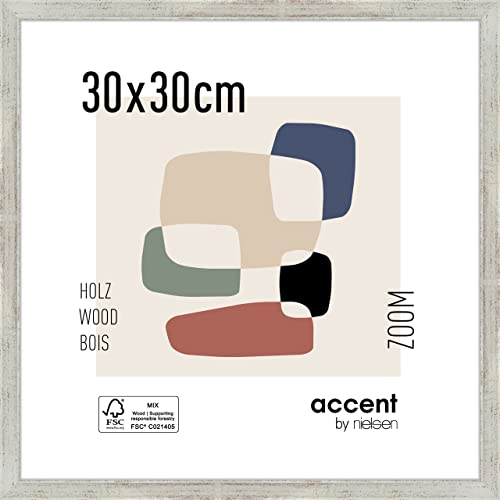 accent by nielsen Holz Bilderrahmen Zoom, 30x30 cm, Silber von accent by nielsen