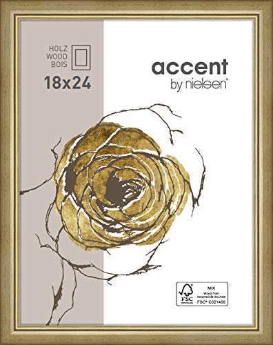 accent by nielsen Holz Bilderrahmen Ascot, 18x24 cm, Gold von accent by nielsen