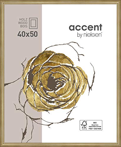 accent by nielsen Holz Bilderrahmen Ascot, 40x50 cm, Gold von accent by nielsen