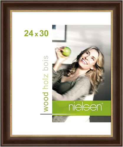 nielsen Bilderrahmen, 24 x 30 cm, Holz, Palisander, Rahmen zum Aufhängen im Hoch- & Querformat, Echtglas, Derby von nielsen