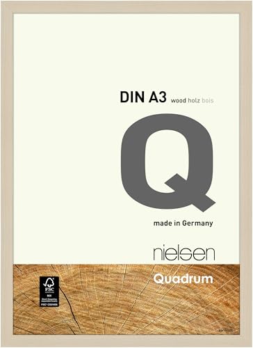 nielsen Bilderrahmen, 29,7 x 42 cm (A3), Holz, Ahorn, Posterrahmen zum Aufhängen im Hoch- & Querformat, Echtglas, Quadrum von nielsen