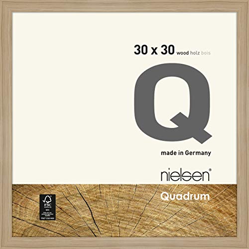 nielsen Bilderrahmen, 30 x 30 cm, Holz, Eiche Natur, Rahmen zum Aufhängen im Hoch- & Querformat, Echtglas, Quadrum von nielsen