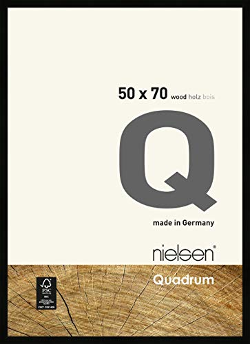 nielsen Bilderrahmen, 50 x 70 cm, Holz, Schwarz, Posterrahmen zum Aufhängen im Hoch- & Querformat, Echtglas, Quadrum von nielsen