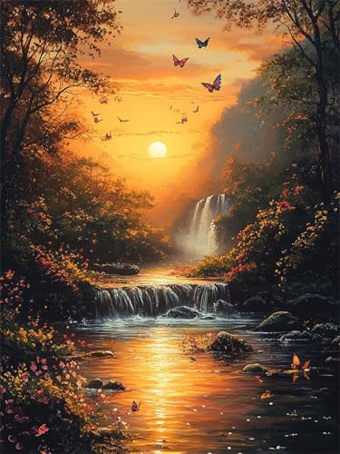 Diamond Painting Erwachsene, Diamant Painting Bilder Wald Runder DIY Vollbohrer Diamant Malerei Schmetterling Stickerei Kreuzstich, Easy Mosaic Making Craft for Home Dekor Geschenke 60x80cm L-378 Diamond Painting Erwachsene, Diamant Painting Bilder Wald Runder DIY Vollbohrer Diamant Malerei Schmetterling Stickerei Kreuzstich, Easy Mosaic Making Craft for Home Dekor Geschenke 60x80cm L-378 von Nigsnxng