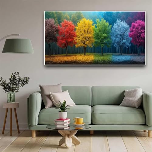 Diamond Painting Farbe Diamant Painting Bilder Baum Erwachsene Kinder, by Malen Nach Zahlen, DIY Full Drill Cross Embroidery Malerei Set for Living Room Home Wall Decoration Geschenke 90x180cm Y335 von Nigsnxng