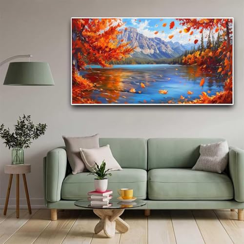 Diamond Painting Landschaft Diamant Painting Bilder Baum Erwachsene Kinder, by Malen Nach Zahlen, DIY Full Drill Cross Embroidery Malerei Set for Living Room Wall Decoration Geschenke 100x200cm Y340 von Nigsnxng