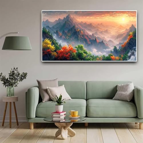 Diamond Painting Landschaft Diamant Painting Bilder Berg Erwachsene Kinder, by Malen Nach Zahlen, DIY Full Drill Cross Embroidery Malerei Set for Living Room Wall Decoration Geschenke 40x80cm Y354 von Nigsnxng