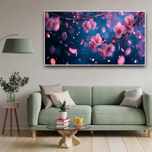 Diamond Painting Rosa Diamant Painting Bilder Baum Erwachsene Kinder, by Malen Nach Zahlen, DIY Full Drill Cross Embroidery Malerei Set for Living Room Home Wall Decoration Geschenke 100x200cm Y338 von Nigsnxng