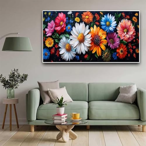 Diamond Painting Rot Diamant Painting Bilder Blume Erwachsene Kinder, by Malen Nach Zahlen,DIY Full Drill Cross Embroidery Malerei Set for Living Room Wall Decoration Männlich Geschenke 50x100cm Y337 von Nigsnxng