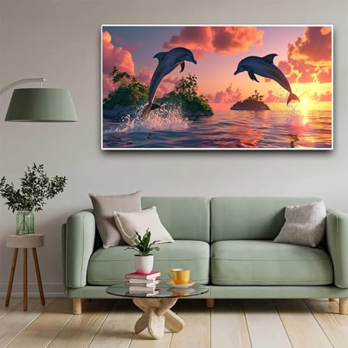 Diamond Painting Sonnenuntergang Diamant Painting Bilder Erwachsene Kinder, by Malen Nach Zahlen, DIY Full Drill Cross Embroidery Malerei Set for Living Room Wall Decoration Geschenke 30x60cm Y341 von Nigsnxng