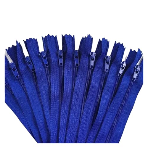 NihaoWXM 10 Stück 3 Zoll - 24 Zoll (7,5 cm - 60 cm) Nylon-Spiralreißverschlüsse for Schneider, Nähen, Basteln, Nylon-Reißverschlüsse ReißVerschluss NäHen(Deep Blue,35CM_10PCS) von NihaoWXM