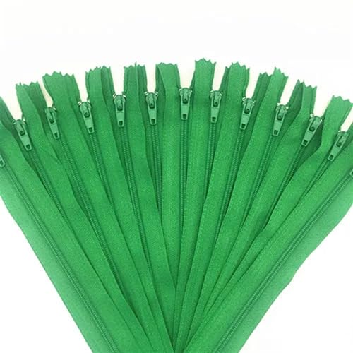 NihaoWXM 10 Stück Nylon-Spulenreißverschlüsse for Schneider, Kanalisation, Basteln, Bekleidung, Nähzubehör, Basteln, Nähen ReißVerschluss NäHen(Green,20inch (50cm)) von NihaoWXM