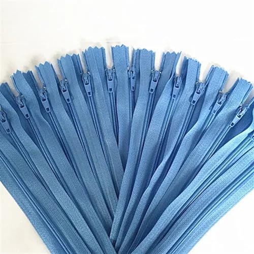 NihaoWXM 10 Stück Nylon-Spulenreißverschlüsse for Schneider, Kanalisation, Basteln, Bekleidung, Nähzubehör, Basteln, Nähen ReißVerschluss NäHen(Light Blue,12 inch (30cm)) von NihaoWXM