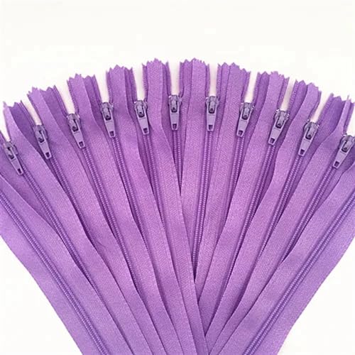 NihaoWXM 10 Stück Nylon-Spulenreißverschlüsse for Schneider, Kanalisation, Basteln, Bekleidung, Nähzubehör, Basteln, Nähen ReißVerschluss NäHen(Light Purple,24inch (60cm)) von NihaoWXM