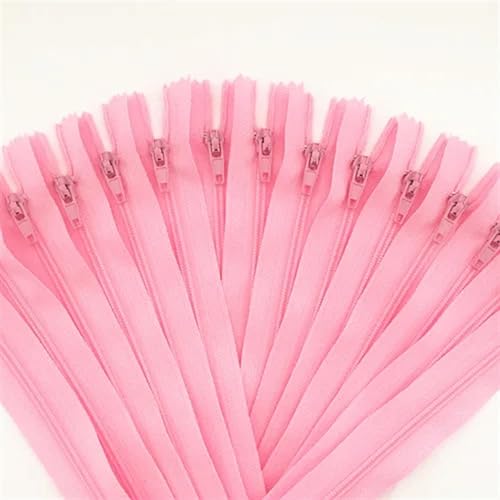 NihaoWXM 10 Stück Nylon-Spulenreißverschlüsse for Schneider, Kanalisation, Basteln, Bekleidung, Nähzubehör, Basteln, Nähen ReißVerschluss NäHen(Pink,8inch (20cm)) von NihaoWXM