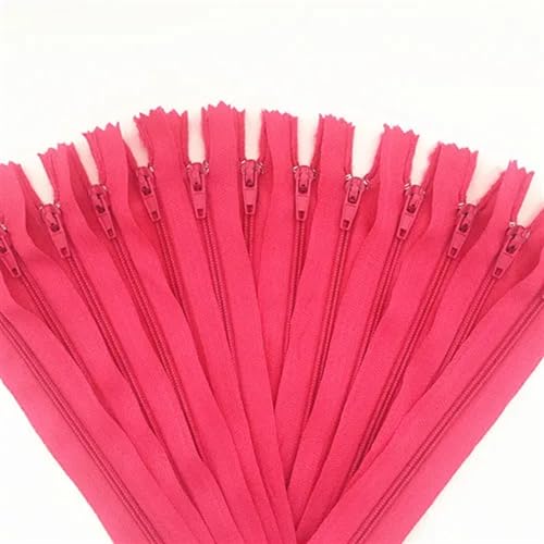 NihaoWXM 10 Stück Nylon-Spulenreißverschlüsse for Schneider, Kanalisation, Basteln, Bekleidung, Nähzubehör, Basteln, Nähen ReißVerschluss NäHen(Rose Red,12 inch (30cm)) von NihaoWXM