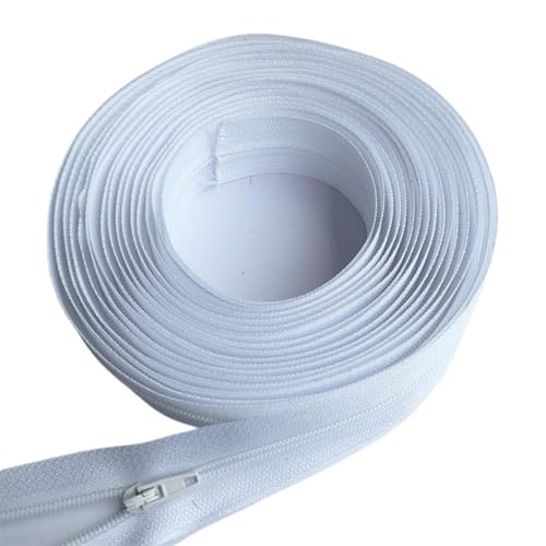 NihaoWXM 5/10/20 Meter Lange Nylon-Reißverschlussrollen for maßgeschneiderte Nähzubehöre for Befestigen eines Reißverschlusses, der Sich löst ReißVerschluss NäHen(White,20 Meter) von NihaoWXM