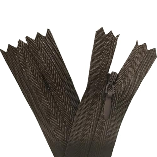 Unsichtbare Reißverschlüsse Nylon Spule Reißverschluss Schneider for Handarbeit Nähen Tuch Zubehör ReißVerschluss NäHen(Brown,35cm) von NihaoWXM