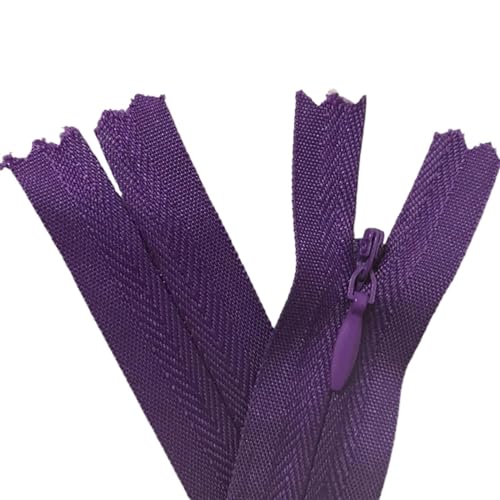 Unsichtbare Reißverschlüsse Nylon Spule Reißverschluss Schneider for Handarbeit Nähen Tuch Zubehör ReißVerschluss NäHen(Deep Purple,20cm) von NihaoWXM