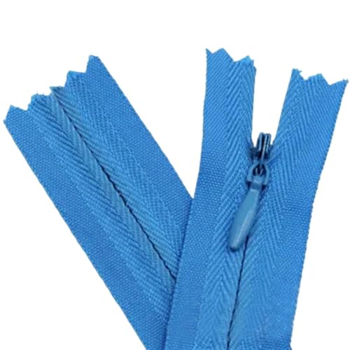 Unsichtbare Reißverschlüsse Nylon Spule Reißverschluss Schneider for Handarbeit Nähen Tuch Zubehör ReißVerschluss NäHen(Lake Blue,60cm) von NihaoWXM