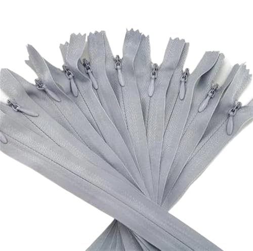 Unsichtbare Reißverschlüsse Nylon Spule Reißverschluss Schneider for Handarbeit Nähen Tuch Zubehör ReißVerschluss NäHen(Light Grey,20cm) von NihaoWXM