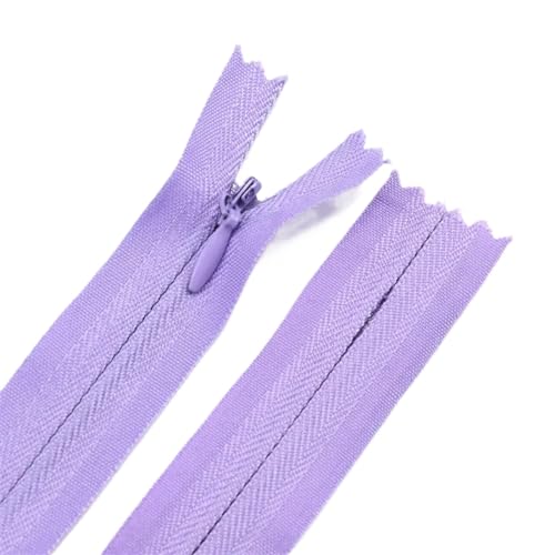 Unsichtbare Reißverschlüsse Nylon Spule Reißverschluss Schneider for Handarbeit Nähen Tuch Zubehör ReißVerschluss NäHen(Light Purple,20cm) von NihaoWXM