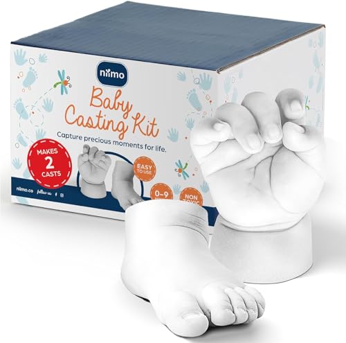 Niimo 3D Gipsabdruck Baby Hand und Fuß - Hautfreundliches & Detailgetreues Fußabdruck & Handabdruck Set, Baby Geschenk, Neugeborenen Geschenk, 0-9 Monate von Niimo