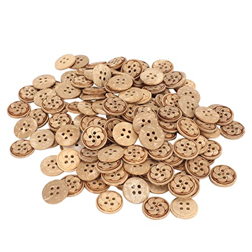 Runde Harzknöpfe, handgefertigte Holzknöpfe, Niiyen 150 Stück runde Holzknöpfe, 1,3 cm, 4 Löcher, verschiedene Stile, robuste, leichte Bastelknöpfe für DIY-Dekoration, von Niiyen