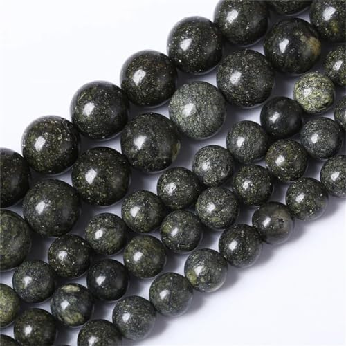 Natürliche Stein GN Seraphinit Jaspis Perlen Runde lose Perlen für Schmuckherstellung DIY Armband Halskette Charms 10 mm 36 bis 38 Stück von Niiyyjj