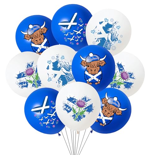 20 Stück St. Andrew's Day Party Dekorationen Ballons schottische Ballons für schottische Nationalverbrennungen Nacht Tag Dekorationen patriotisch von Nikolaus