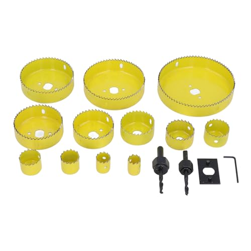 Nikou 16pcs Set Loch Säge Kit Gelb 19‑127 Mm Elektriker Lochsäge Kit für PVC -Brett Plastik von Nikou