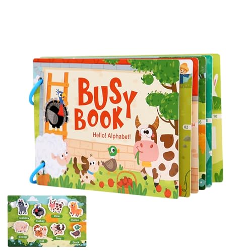 Niktule Aktivitätsbuch,Bbay Busy Book | Reisespielzeug, lustiges Papierbuch für das Lernen im Vorschulalter - Papier-Stickerbuch, spannendes Sticker-Aktivitätsbuch, Wiederverwendbare sensorische von Niktule