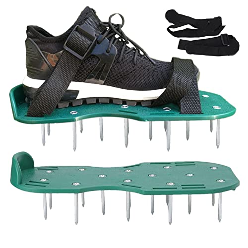 Niktule Rasenbelüfterschuhe für Gras - Spike-Schuhe mit 1,65" kurzen Spikes, Rasenbelüfter-Werkzeug aus Epoxidharz,Verjüngen Sie Ihren Rasen, schützen Sie die Sohle – für Terrasse, Hof, Gras von Niktule