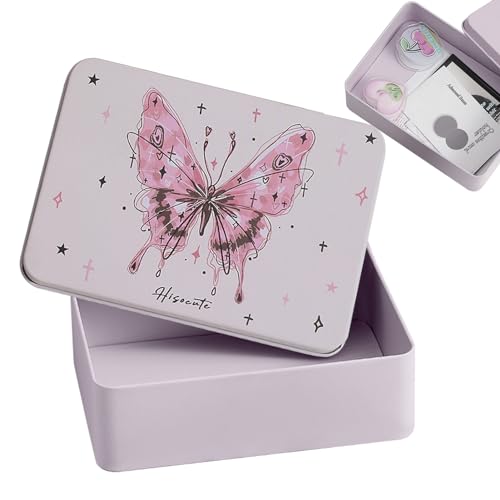 Niktule Schmuckschatulle aus Metall,Koreanische mädchen Cartoon Schmetterling Desktop aufbewahrungsbox,Desktop Organizer,kleine Schmuckbox,Schmetterlingsbehälter zum Basteln,Aufbewahrungsbox von Niktule