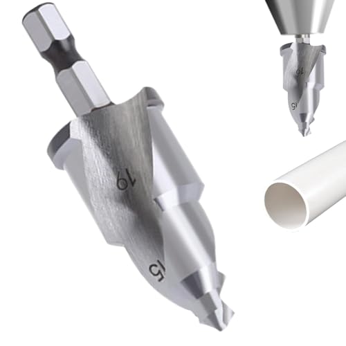 Senkerbohrer für Metall, Metallsenkerbohrer,Konische Bohrer, Rohrreibahle - PVC-Fitting-Sparer, Schnellwechsel-Bit, Rohrreibahlen-Werkzeug, Reibahlen-Bit für die Reparatur von Wasserrohren von Niktule