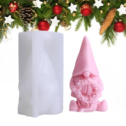 Niktule Wichtel Silikonform,silikon gießform wichtel Weihnachtszwerg-Silikonform, Weihnachtsmann-Kerzenformen aus Silikon, Weihnachtsbaum-Kerzenherstellungsformen für Eisform, und Partydekoration von Niktule