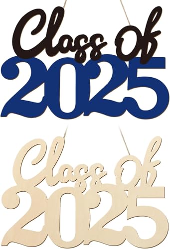 Malbare Abitur Klasse 2025 Ornament Holzschild, unfertige Handarbeit, Kranz zum Malen, Holzausschnitte, DIY, Abschluss, Fotokabel, Requisiten, Klasse 2025, Dekoration von Niltracy