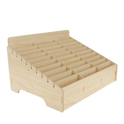 Niltracy 1 Stück Box Handy Aufbewahrungsbox Holz Visitenkartenhalter Holz Schloss Box Fernbedienung Halter Desktop Aufbewahrungsbox Multi-Grid Telefonbox für Klassenzimmer Supplies Büroklammer (Khaki) von Niltracy